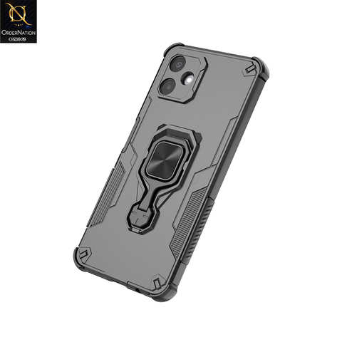 Samsung Galaxy A06 Cover - Black - New High Grade Quality Armor Case With Metal Ring And KickStand