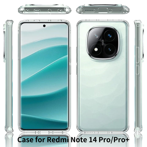 Xiaomi Redmi Note 14 Pro 4G Cover - Transparent - ONation Crystal Series - Premium Quality Clear Case No Yellowing Back With Smart Shockproof Cushions