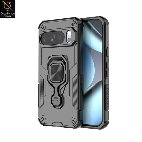 Google Pixel 10 Pro Cover - Black - Airbag Shockproof Hybrid Armor Honeycomb Black Case