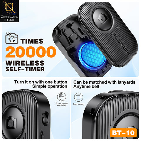 Plokama BT-10 Wireless Bluetooth Camera Remote Shutter for Smartphones – 10M Selfie Clicker