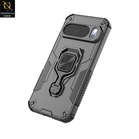 Google Pixel 10 Pro Cover - Black - Airbag Shockproof Hybrid Armor Honeycomb Black Case
