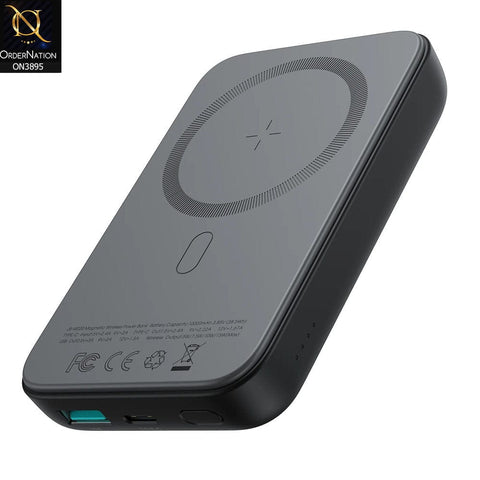 Black - JOYROOM JR-W020 MINI MAGNETIC WIRELESS POWER BANK – 10000MAH