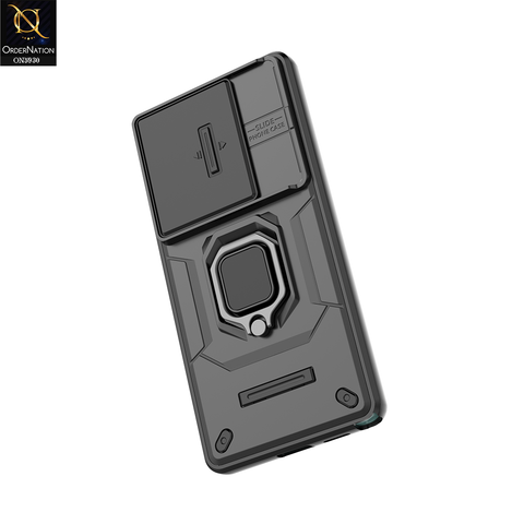 Samsung Galaxy S26 Ultra Cover - Black - New High Grade Quality Armor Case With Metal Ring And Kickstand And Sliding Camera Protection