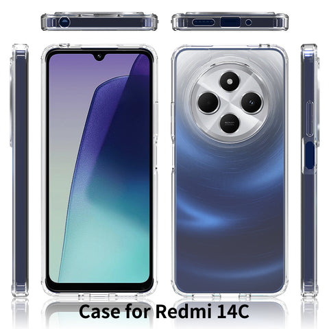 Xiaomi Redmi 14C Cover - Transparent - ONation Crystal Series - Premium Quality Clear Case No Yellowing Back With Smart Shockproof Cushions