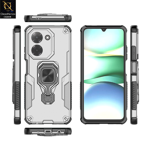 Xiaomi Poco C71 4G Cover - Gray - New High Grade Quality Armor Case With Metal Ring And KickStand
