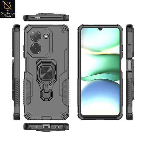 Xiaomi Redmi A5 4G Cover - Black - New High Grade Quality Armor Case With Metal Ring And KickStand