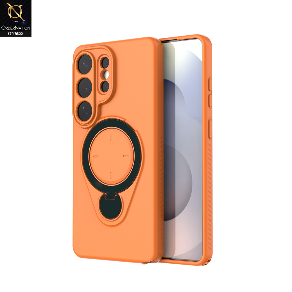 Samsung Galaxy S26 Ultra Cover - Orange - MagSafe Compatible Case with Foldable Kickstand
