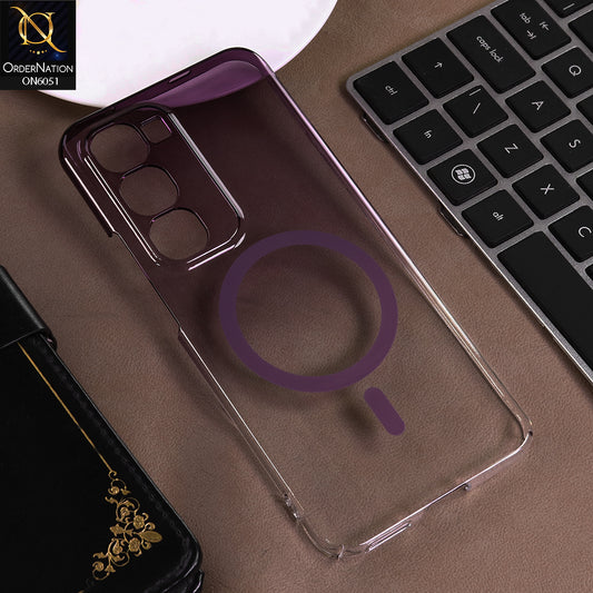 Infinix Hot 60 Pro Plus Cover - Purple -  New Gradient Crystal Clear MagSafe Phone Case – Luxury Semi-Transparent Cover