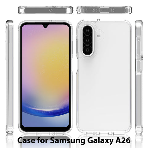 Samsung Galaxy A26 Cover - Transparent - ONation Crystal Series - Premium Quality Clear Case No Yellowing Back With Smart Shockproof Cushions