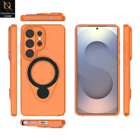 Samsung Galaxy S26 Ultra Cover - Orange - MagSafe Compatible Case with Foldable Kickstand