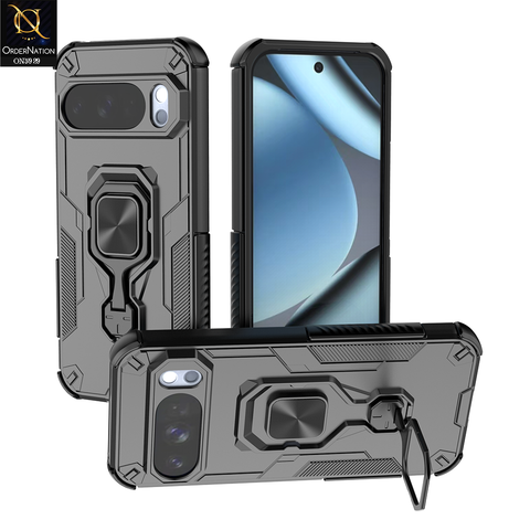 Google Pixel 10 Pro Cover - Black - Airbag Shockproof Hybrid Armor Honeycomb Black Case
