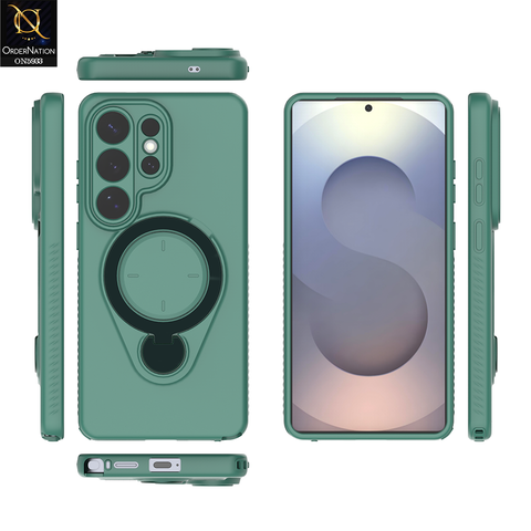 Samsung Galaxy S26 Ultra Cover - Green - MagSafe Compatible Case with Foldable Kickstand