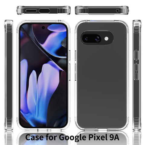 Google Pixel 9a Cover - Transparent - ONation Crystal Series - Premium Quality Clear Case No Yellowing Back With Smart Shockproof Cushions