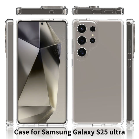 Samsung Galaxy S25 Ultra Cover - Transparent - ONation Crystal Series - Premium Quality Clear Case No Yellowing Back With Smart Shockproof Cushions