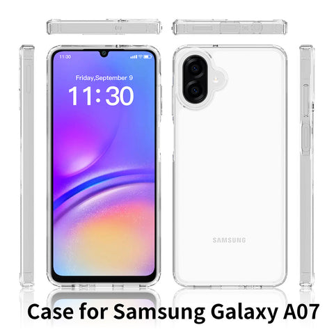 Samsung Galaxy M07 Cover - Transparent - ONation Crystal Series - Premium Quality Clear Case No Yellowing Back With Smart Shockproof Cushions