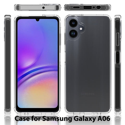 Samsung Galaxy A06 Cover - Transparent - ONation Crystal Series - Premium Quality Clear Case No Yellowing Back With Smart Shockproof Cushions