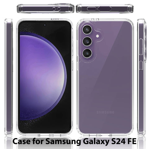 Samsung Galaxy S24 FE Cover - Transparent - ONation Crystal Series - Premium Quality Clear Case No Yellowing Back With Smart Shockproof Cushions