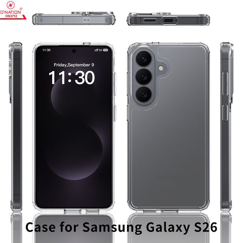 Samsung Galaxy S26 Cover  - ONation Crystal Series - Premium Quality Clear Case No Yellowing Back With Smart Shockproof Cushions