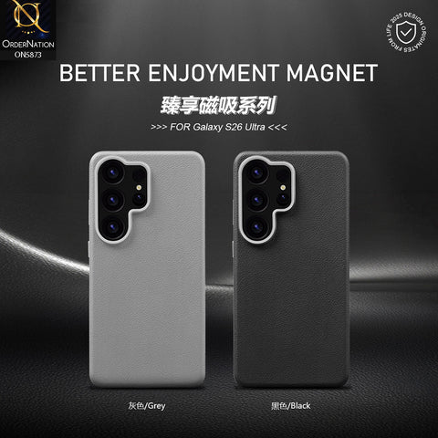 Samsung Galaxy S26 Ultra Cover - Black - New Premium -X-LEVEL-SKIN FEEL BETTER ENJOYMENT- Leather Texture Design PVC Case With Meatel Camra Bumper