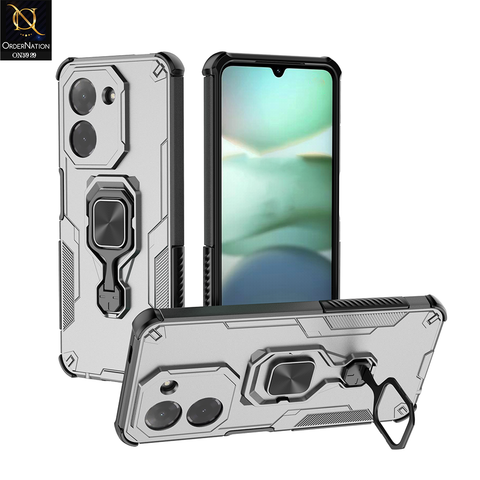 Xiaomi Redmi A5 4G Cover - Gray - New High Grade Quality Armor Case With Metal Ring And KickStand