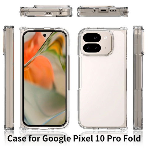 Google Pixel 10 Pro Fold Cover - Transparent - ONation Crystal Series - Premium Quality Clear Case No Yellowing Back With Smart Shockproof Cushions