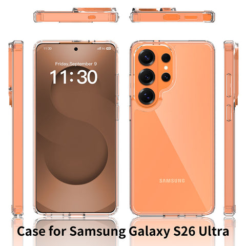 Samsung Galaxy S26 Ultra Cover - Transparent - ONation Crystal Series - Premium Quality Clear Case No Yellowing Back With Smart Shockproof Cushions