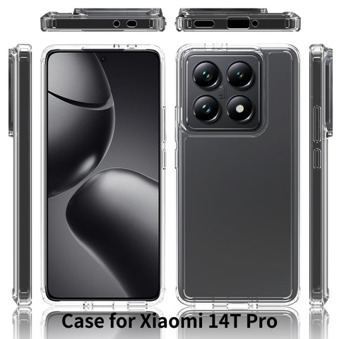 Xiaomi 14T Pro Cover - Transparent - ONation Crystal Series - Premium Quality Clear Case No Yellowing Back With Smart Shockproof Cushions
