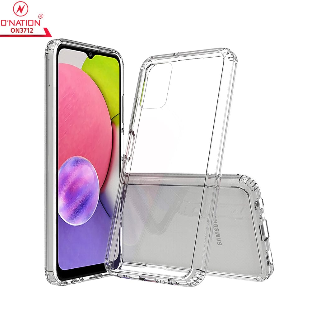 Samsung Galaxy A03s Cover  - ONation Crystal Series - Premium Quality Clear Case No Yellowing Back With Smart Shockproof Cushions