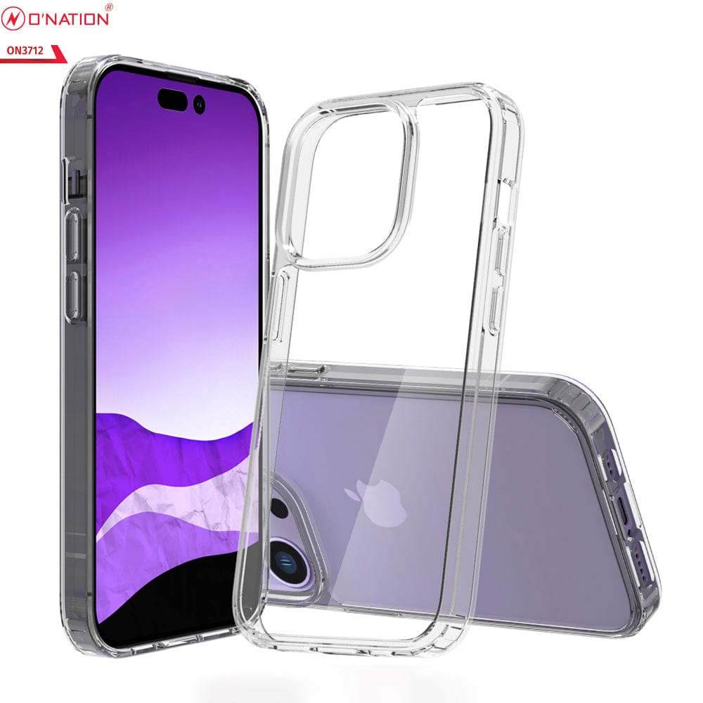 iPhone 14 Pro Cover  - ONation Crystal Series - Premium Quality Clear Case No Yellowing Back With Smart Shockproof Cushions