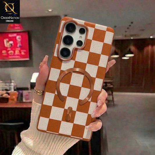 Samsung Galaxy S26 Ultra Cover - Brown - Luxury Magnetic Compatible Phone Case with Magnetic Ring Holder & Camera Protection
