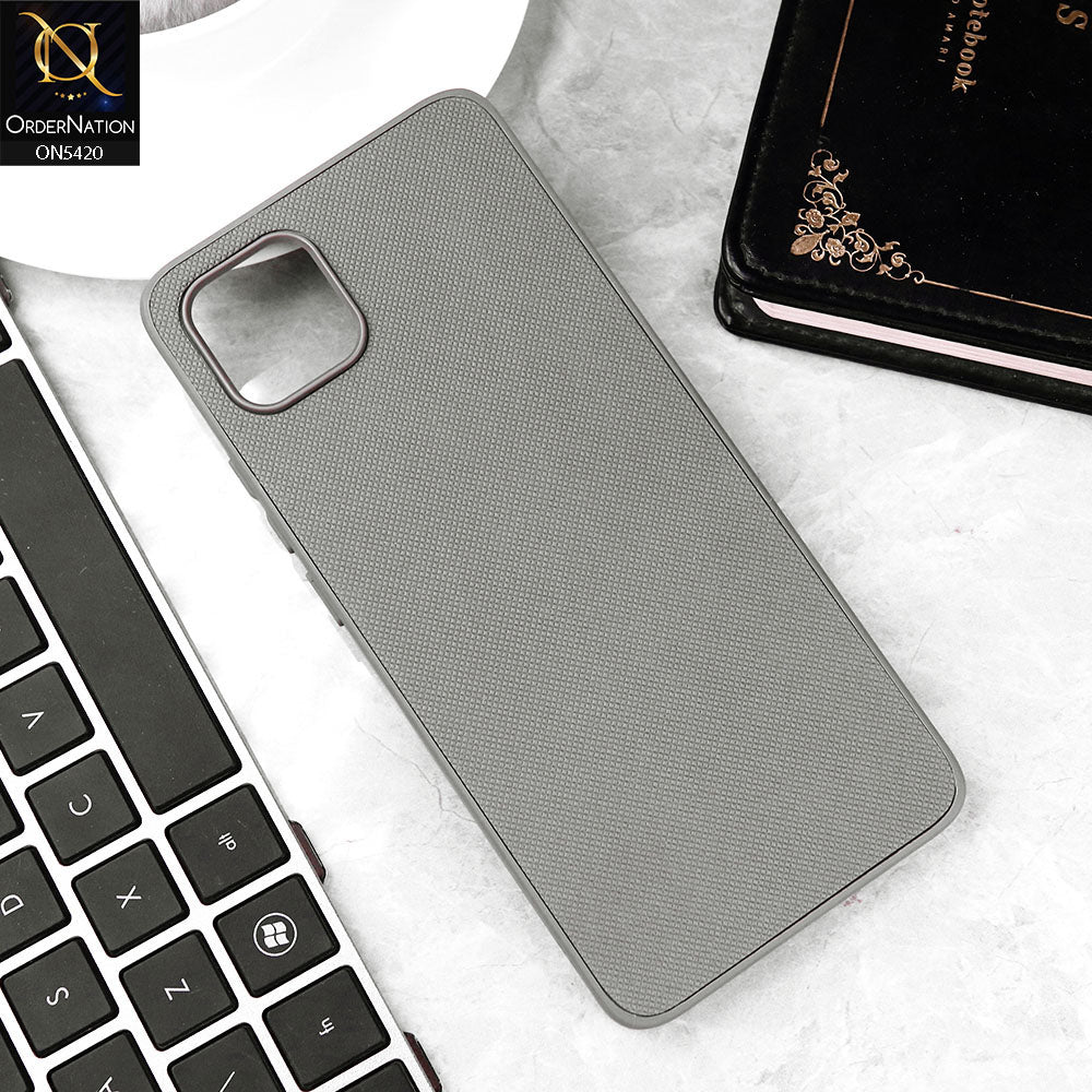 Oppo A16e Cover - Gray - New Dotted Leather Texture Soft Borders Case