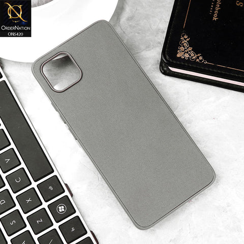 Oppo A16e Cover - Gray - New Dotted Leather Texture Soft Borders Case