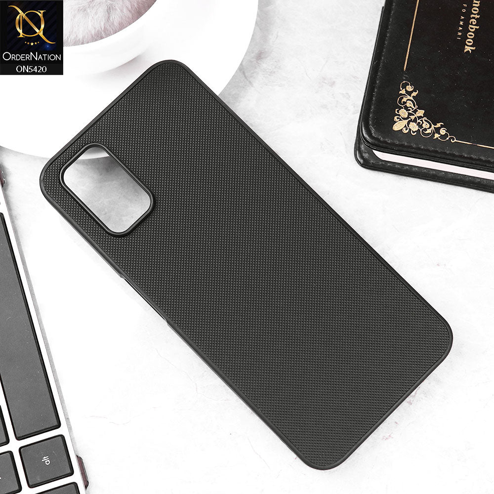 Oppo A92 Cover - Black - New Dotted Leather Texture Soft Borders Case