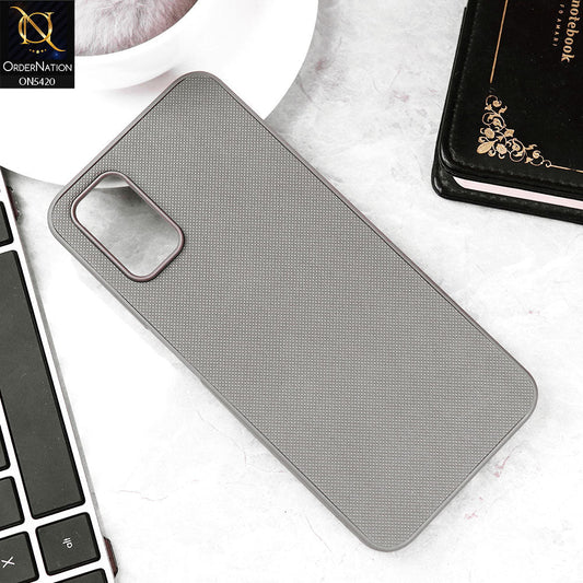 Oppo A52 Cover - Gray - New Dotted Leather Texture Soft Borders Case