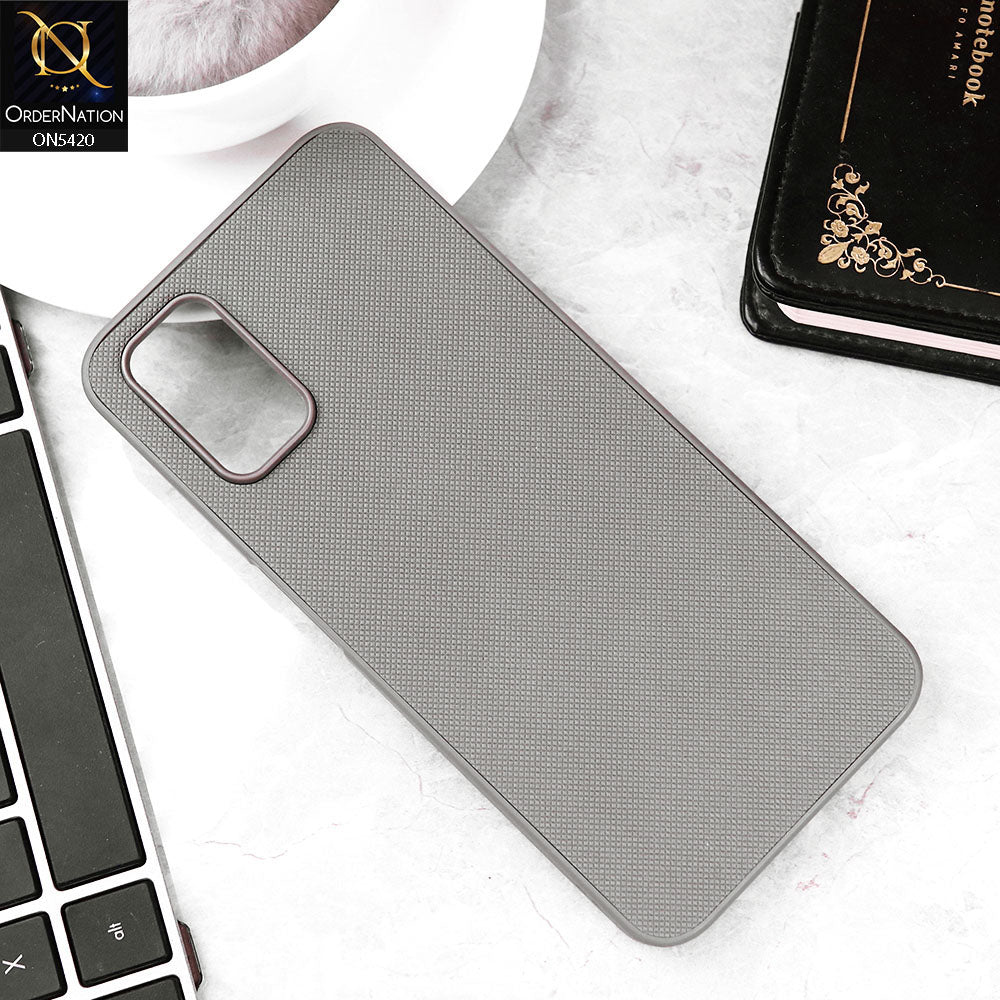 Oppo A92 Cover - Gray - New Dotted Leather Texture Soft Borders Case