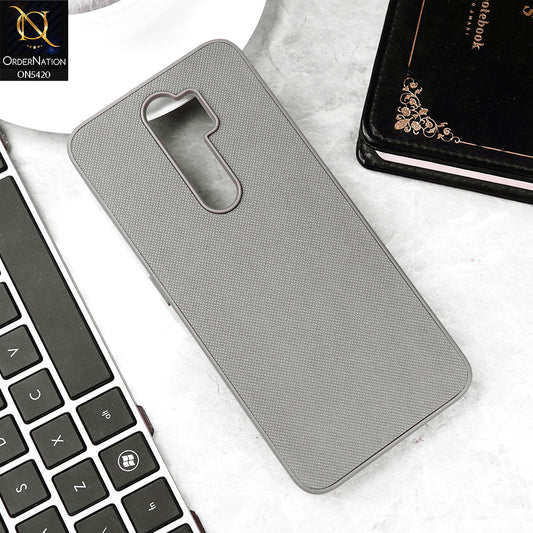 Oppo A9 2020 Cover - Gray - New Dotted Leather Texture Soft Borders Case