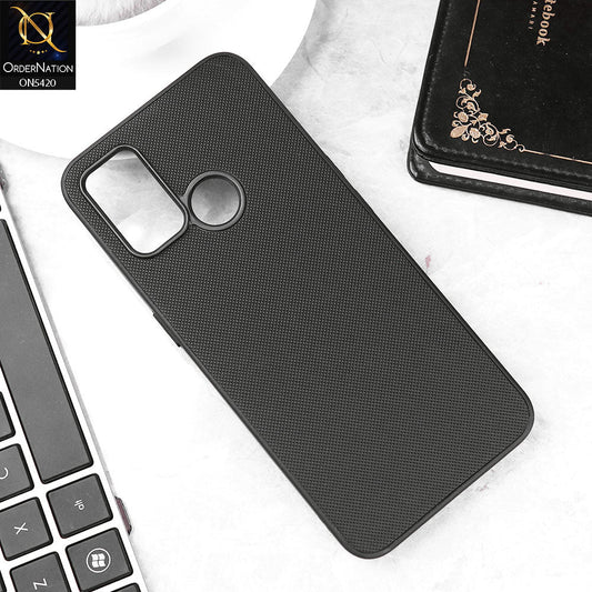 Oppo A53s Cover - Black - New Dotted Leather Texture Soft Borders Case