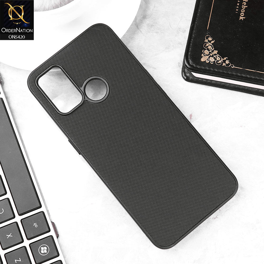 Oppo A53 Cover - Black - New Dotted Leather Texture Soft Borders Case