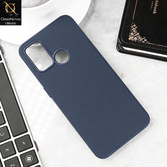 Oppo A53s Cover - Blue - New Dotted Leather Texture Soft Borders Case
