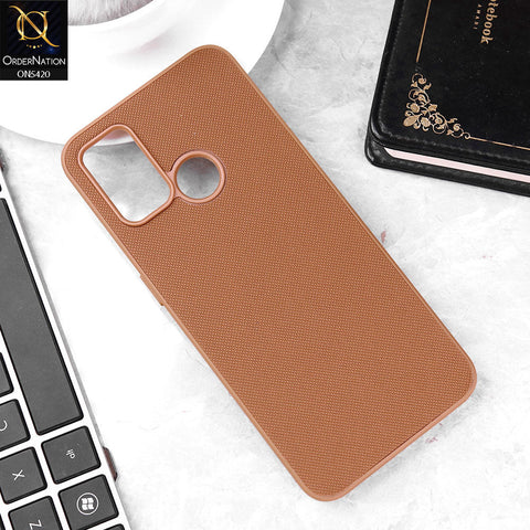 Oppo A53 Cover - Brown - New Dotted Leather Texture Soft Borders Case
