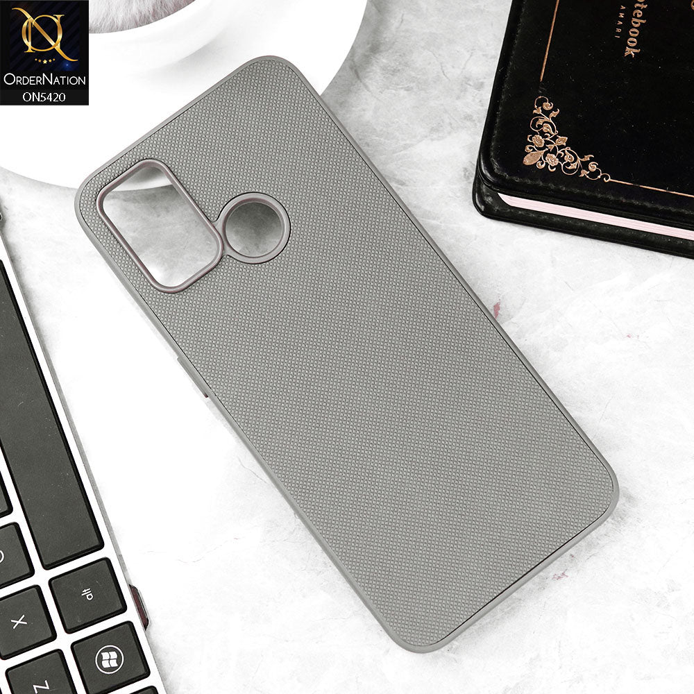 Oppo A53 Cover - Gray - New Dotted Leather Texture Soft Borders Case
