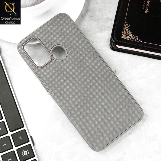 Oppo A53s Cover - Gray - New Dotted Leather Texture Soft Borders Case