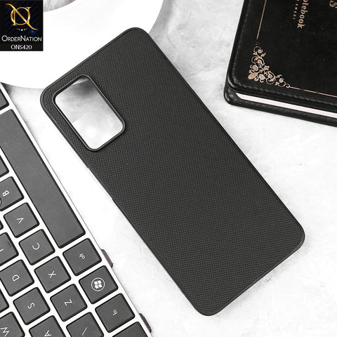 Oppo A55s Cover - Black - New Dotted Leather Texture Soft Borders Case
