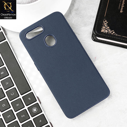Oppo A11k Cover - Blue - New Dotted Leather Texture Soft Borders Case