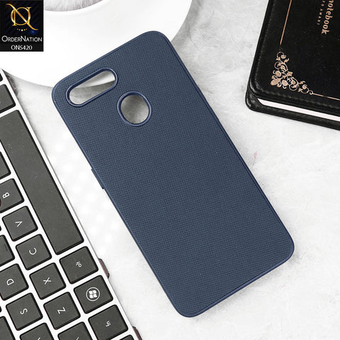 Oppo A12 Cover - Blue - New Dotted Leather Texture Soft Borders Case