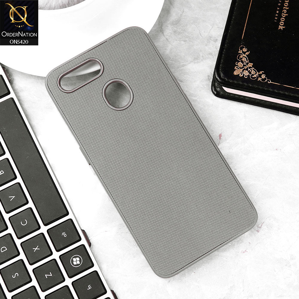Oppo A11k Cover - Gray - New Dotted Leather Texture Soft Borders Case