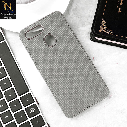 Oppo A12s Cover - Gray - New Dotted Leather Texture Soft Borders Case