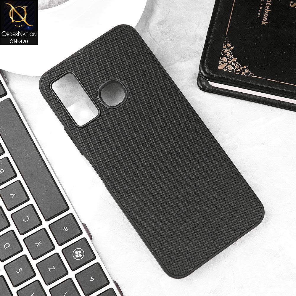 Tecno Spark 5 pro Cover - Black - New Dotted Leather Texture Soft Borders Case