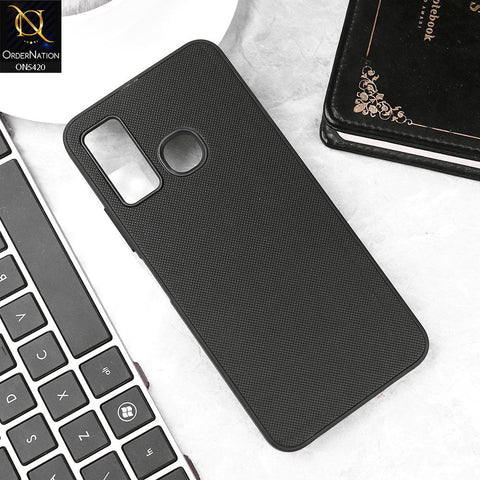Tecno Spark 5 pro Cover - Black - New Dotted Leather Texture Soft Borders Case