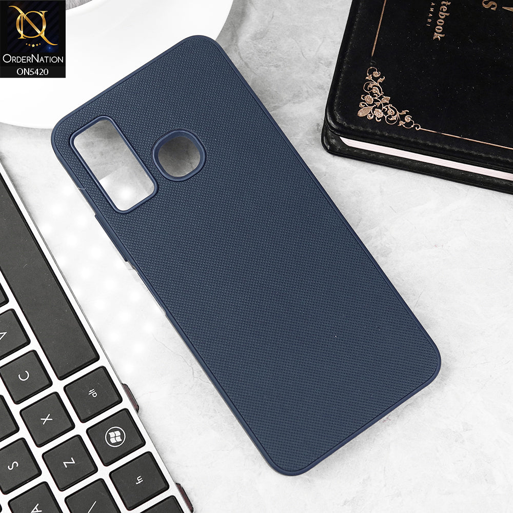 Tecno Spark 5 pro Cover - Blue - New Dotted Leather Texture Soft Borders Case